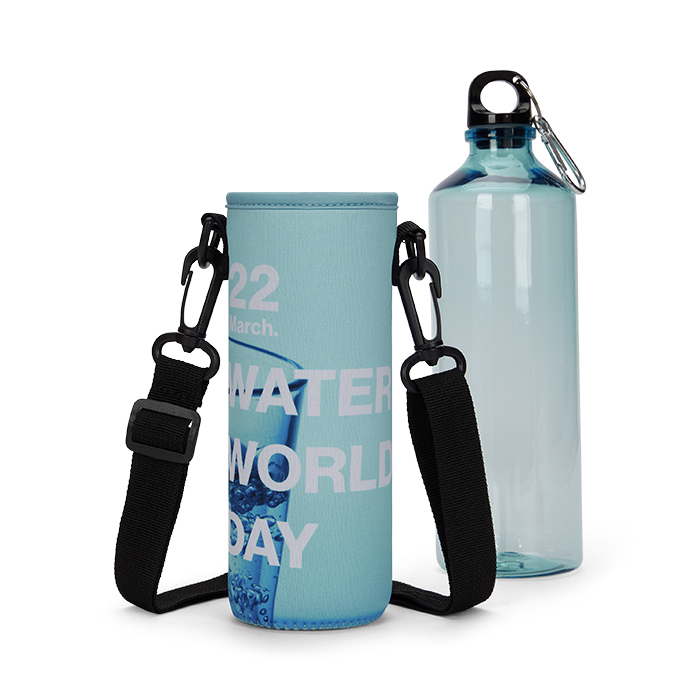 MB2016 Sublimated neoprene water bottle carrier.