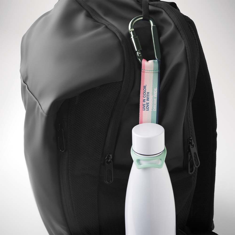 MLBH04 Sublimated mineral water bottle carrier with carabiner